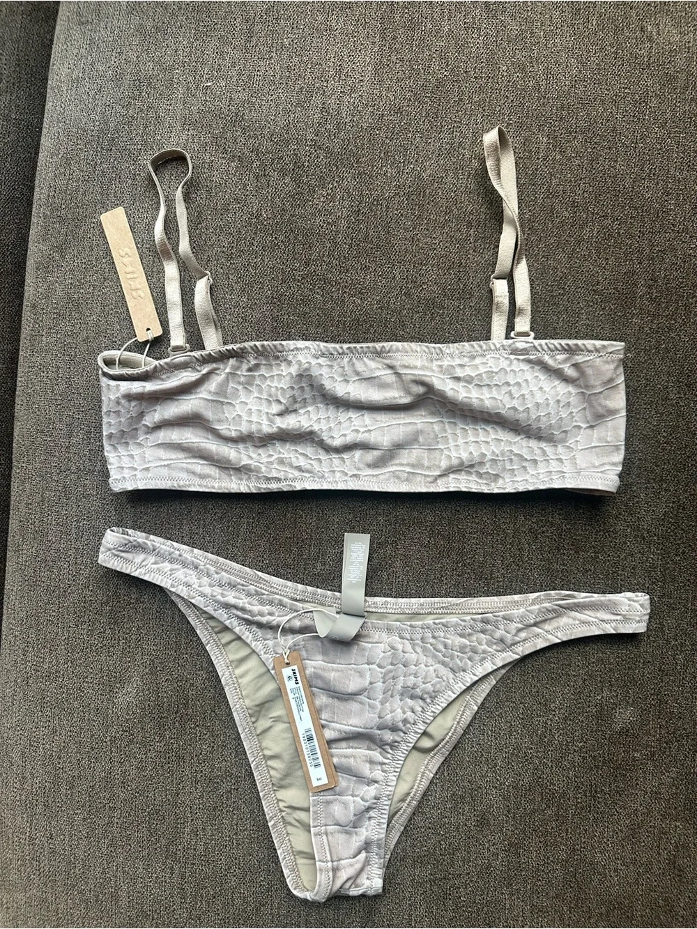 Skims set   signature swim cheeky tanga bottom and signature swin micro bandeau.